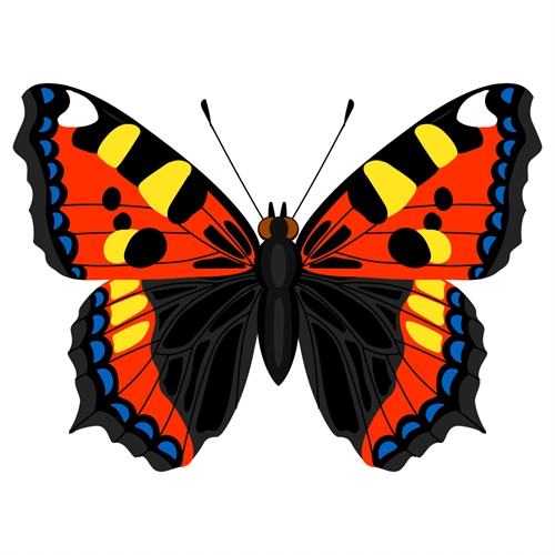 Butterfly Theme Red And Black Butterfly Transparent Sticker Large